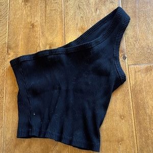 Black, one shoulder tank top